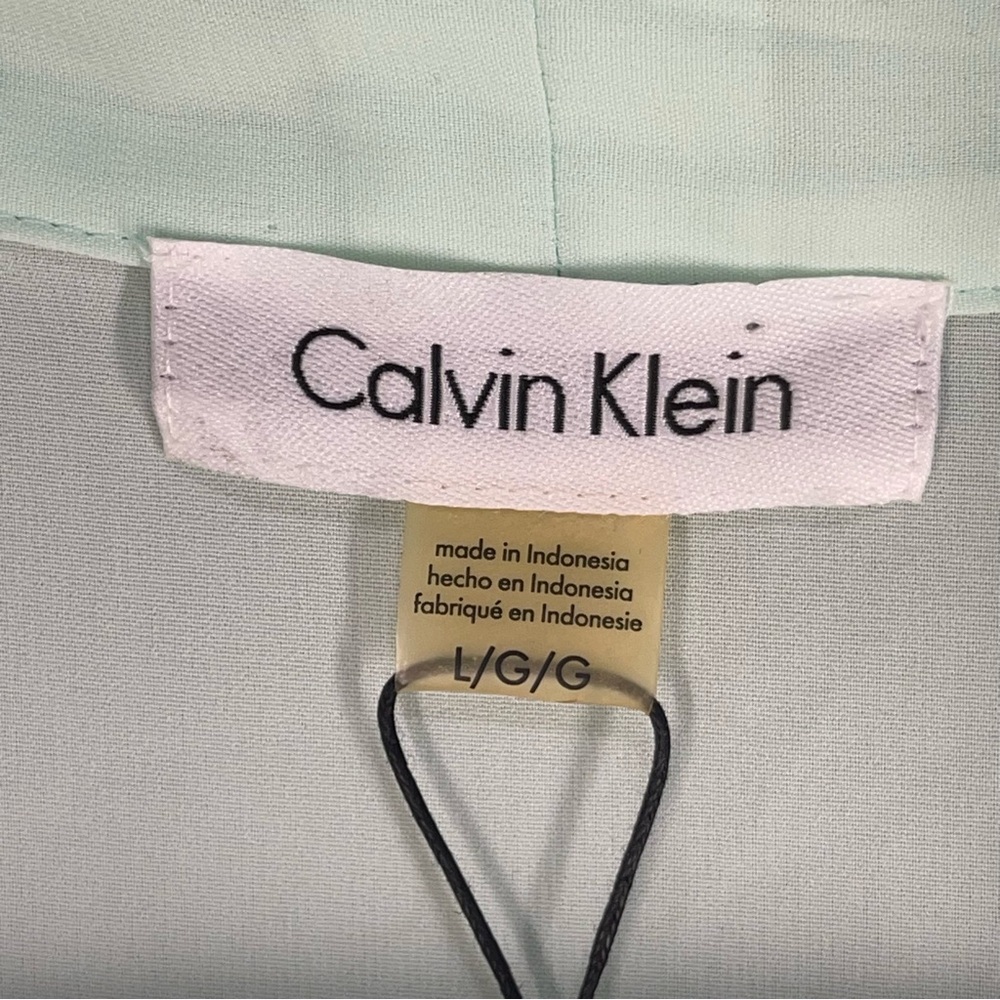 CALVIN KLEIN Mint Green tie neck sleeveless blouse New With tags Size Large - Picture 3 of 9
